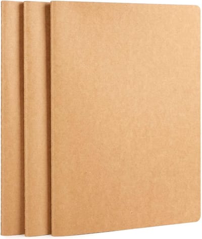 Notitieboek A4 - Dagboek Notitieboekjes - Ideaal voor notities - 3 stuks set - 80 pagina's - Bruin