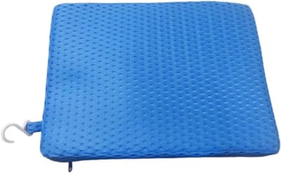 Famanu – Zitkussen voor douchestoel, douche-zitkussen met haken voor ouderen en gehandicapten in blauw