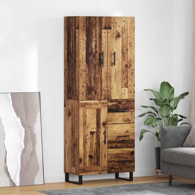 vidaXL - Highboard - 2 - st - Oud - Hout - 69,5 - x - 34 - x - 180 - cm