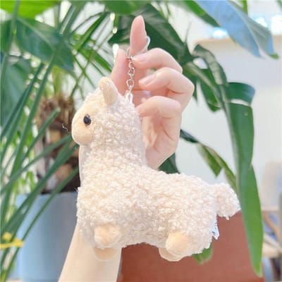 Cartoon Schattige Alpaca Pluche Hanger Creatieve Kawaii Poppetje Sleutelhanger Mode Student Rugzak Decoratie Accessoires Verjaardagscadeaus gray