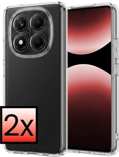 Hoesje - 2 Stuks - Geschikt voor Xiaomi Redmi Note 14 Pro - Sterk & Shockproof - Case Siliconen - Back Cover - Telefoon Hoes - Transparant