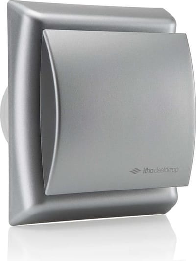 Itho Daalderop badkamerventilator Ø 100 mm- mat zilver met timer BTVZ-N211 T