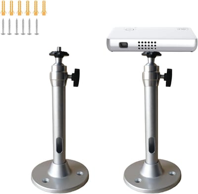 Projector Wandhouder - Camera Beugel - Thuisbioscoop Opzetten - 360 Graden Draaibaar - 2 Stuks 180mm - Zilver