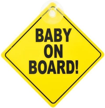 New Age Devi - Baby on Board Bordje - Veiligheidsbord met Zuignap - Het perfecte auto accessoire voor ouders!
