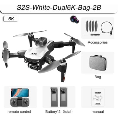 2025 Nieuwe S2S Mini Drone 6K HD GPS WIFI Professionele ESC Dubbele Camera Obstakelvermijding Luchtfotografie 5000M Opvouwbare Afstandsbediening Quadcopter Speelgoed 6K 2 battery