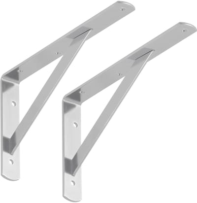 SOTECH Set van 2 Plankdragers (250 x 150 x 30 mm, gegalvaniseerd, poedercoating), Plankdragers met dwarsbalk voor stabilisatie