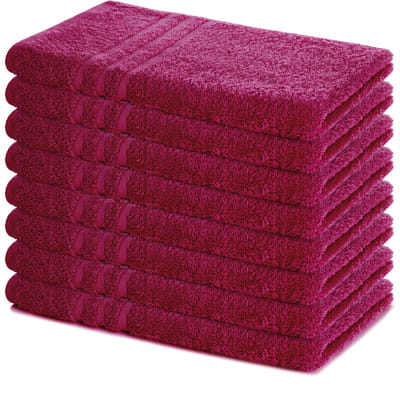 Lavea® Set van 8 Handdoeken 50x100 cm, 100% Katoen – Zacht en Absorberend – Perfect als Handdoek voor Thuis en Hotel – Bordeaux