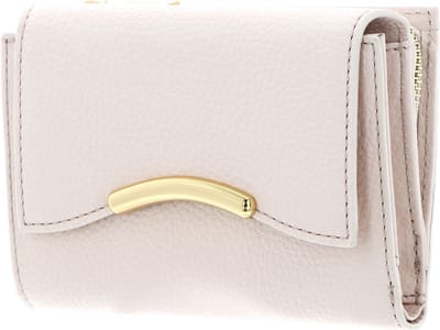COCCINELLE Leren Portemonnee Wallet Grained Leather Creamy Pink Roze