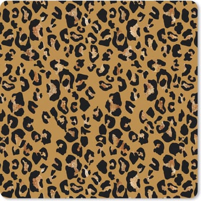 Muismat 20x20 cm - Mousepad Panterprint - Geel - Goud - Muismatten