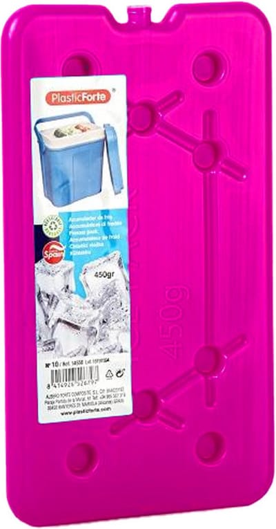 Plasticforte Koelelementen 450 gram - 14 x 25 x 1 cm - roze - Voor koelbox en koeltas