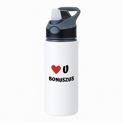 Hacebo® - love u bonuszus waterfles met rietje zwart - Zus - de liefste zus - verjaardag - cadeautje voor zus - zus artikelen - kado - geschenk - water fles - 650ML