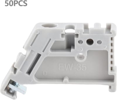 35 Mm Klemmenblok Eindstopper Montageclips Grijze Schroef Vast Type Elektrische Distributie Kunststof 50 Stuks - DIN-rail Eindklemmen