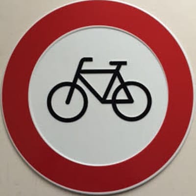 Verboden Voor Fietsen Bord / 30 cm / Aluminium
