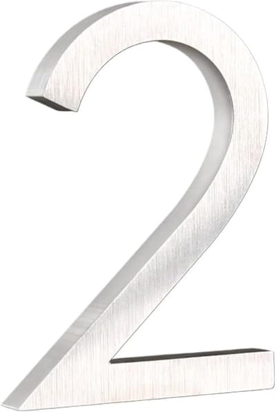 Drijvend Huisnummer - Adresbord Deurplaat - Huis Markeren - Modern Ontwerp - 152mm - Zilver