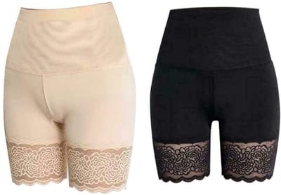 Vivva - 2 Stuks Shapewear Dames - Hoge Taille - Corrigerend Ondergoed - Zwart + Beige - Maat L/XL- LACYFIT