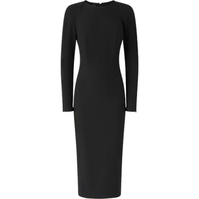 casual vrouwelijke kleding Pinko - vruchtencrepe poly jurk - zwart