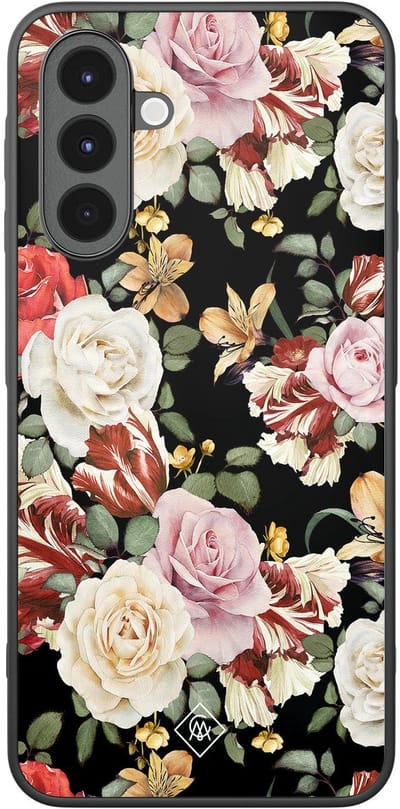 Casimoda® hoesje - Geschikt voor Samsung Galaxy A17 - Bloemen flowerpower - Zwart TPU Backcover - Bloemen - Multi