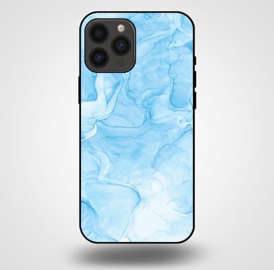 Smartphonica Telefoonhoesje voor iPhone 13 Pro Max met marmer opdruk - TPU backcover case marble design - Lichtblauw geschikt voor iPhone 13 Pro Max