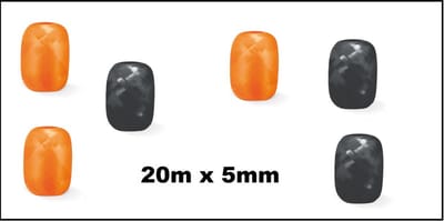 6x Cadeaulint oranje en zwart 20 meter x 5 mm - Eitje - kado lint verjaardag kerst sinterklaas feest