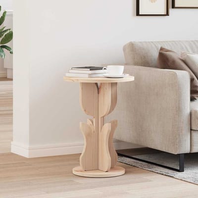 vidaXL - Salontafel - Naturel - 39,5 - x - 39,5 - x - 53,5 - cm - Massief - grenenhout