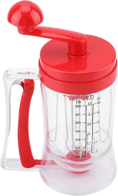 Beslagdispenser - Beslag Mixer - Bakken Maken - Handbediend Ontwerp - 23D x 19B x 11H cm - Wit