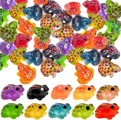 Mini Luminous Resin Frogs - 40 Stuks Decoratieve Plastic Kikkers voor Aquariums, Wetenschappelijke Projecten en Plantenpot Decoratie