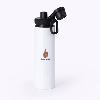 Hacebo® - beterschap duim waterfles met draaidop zwart - Beterschap - iemand die ziek is of iets gebroken heeft - snel beter worden - beterschap cadeau - cadeau - kado - geschenk - gift - water fles - 850ML