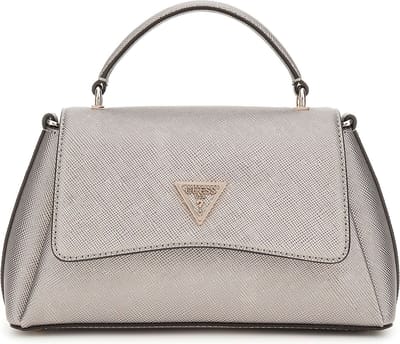 GUESS Handtas Schoudertas Eco Gloriana 2 Compartment TH Flap Pewter Taupe