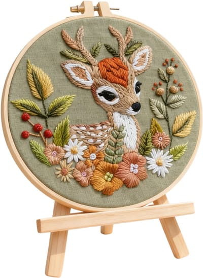 Untamed - PREMIUM Borduurpakket voor volwassenen – DIY decoratie – Creatieve borduurset – Borduren - Dieren - Forest Deer