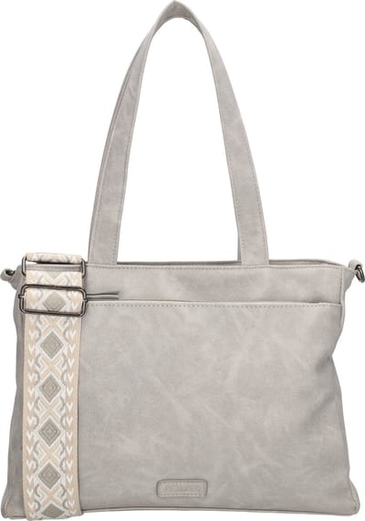 Beagles Malaga Hand & Schoudertas Shopper met Trendy Schouderband - Tote Bag - Dames Tas - Lichtgrijs