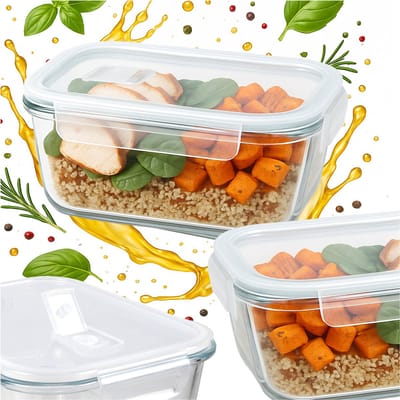 Bimberek - Vacuüm Glazen Lunchbox - 640ml - Hermetisch - BPA-vrij