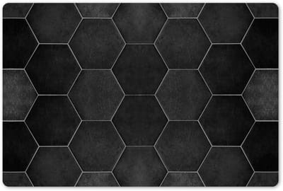 Placemats 45x30 cm - Placemat kunststof - 1 stuk - Design - Tegels - Zwart - Grijs - Industrieel - Borden onderleggers - Decoratie voor op tafel - Keuken tafeldecoratie accessoires - Vinyl onderlegger - Tafelversiering