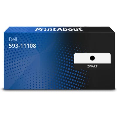 PrintAbout huismerk Toner 593-11108 (HF44N) Zwart Geschikt voor Dell