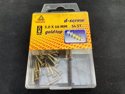 Hout schroef 3.0 x 16mm. Lang. Verzinkt. Platkop. Kruiskop-pzd-1. Goldtop. 36 stuks hout schroeven.