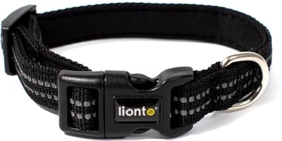 lionto Kattenhalsband, gevoerd, reflecterend & verstelbaar, zwart