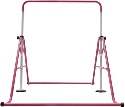 Rekstok voor kinderen - Gymnastiek Rek - Duikelrek - Turnrek - Turnen - Gymtoestel - Binnen en Buiten - In Hoogte Verstelbaar 115-155cm - Roze