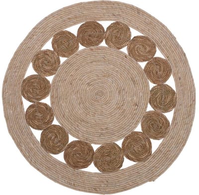Vloerkleed gevlochten rond Ø80cm