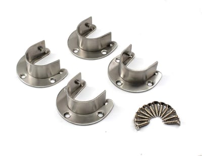 Cosensi- Planksteun - 304 Roestvrij Staal - U-vormige Flens - Set van 4 - Opening Breedte 33mm - Antiroest en Corrosiebestendig - Plankhouder