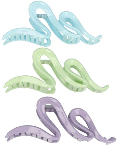 Haarsoires Haarspeld Haarklemmen 11cm – XL Fantasie Vorm – Groen Blauw Paars – Set van 3 - Haarclip Klem - Hair Claw - voor Opsteken Haar - Hair Clip - Decoratieve Haaraccessoire