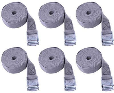 Ratelriemen 6 Stuks - Sjorriemen met Gesp voor Vervoer en Opslag (25 mm x 1 m)