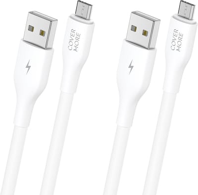 Micro usb kabel - Usb naar Micro usb - Oplaadkabel - Oplader - Voor Micro usb Accessoires met oude ingang - 2 stuks - 1m - Wit