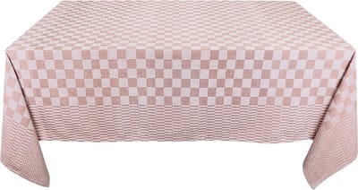 Treb Horecalinnen Tafelkleed Beige en Wit Geblokt 140x140cm - Treb WS