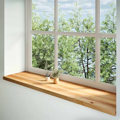 vidaXL - Vensterbanken - 2 - st - 160x40x2 - cm - massief - eikenhout - lichtbruin