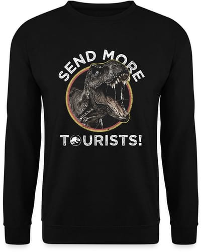 Jurassic Park T-Rex Send More Tourists! Sweater Heren