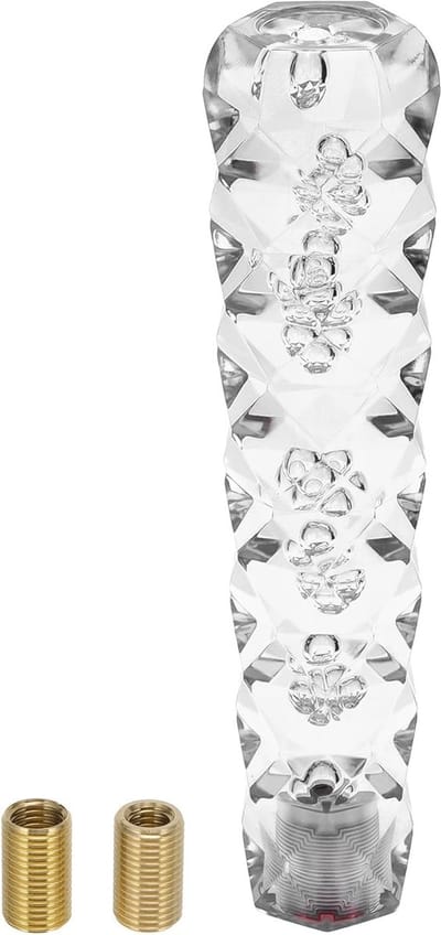 Universele Versnellingspook van 20 cm voor Automatische en Handgeschakelde Voertuigen met 2 Adapters - Acryl Wit, Compleet Set voor Verbeterde Grip en Comfort