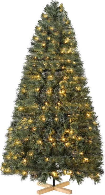 Kerstboom zonder verlichting - Spar - 180cm - Met houten standaard