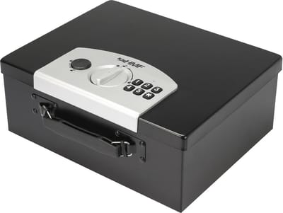 Documenten kluis met elektronisch slot - Veilig en handig voor contante storting - 32,5 x 25,5 x 12,5 cm, zwart