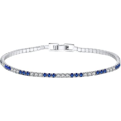 Sieraden S925 Sterling Zilver Armband Volledige Diamant Tennis Ketting Blauw Zirkonium 18cm white