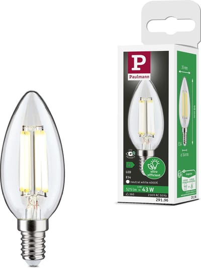 Eco-Line Filament 230 V LED kaars E14 525lm 2,5W 4000K Helder
