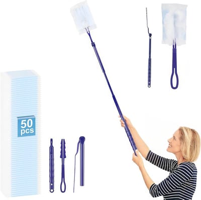 50 Stuks Stofvangers met Telescoop- en Klapsteel - Effectieve Stof- en Haarverwijdering